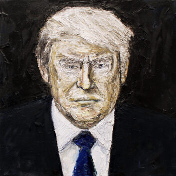 Ivica Capan, Trump, 2017 Öl / Leinwand, 40 x 40 cm